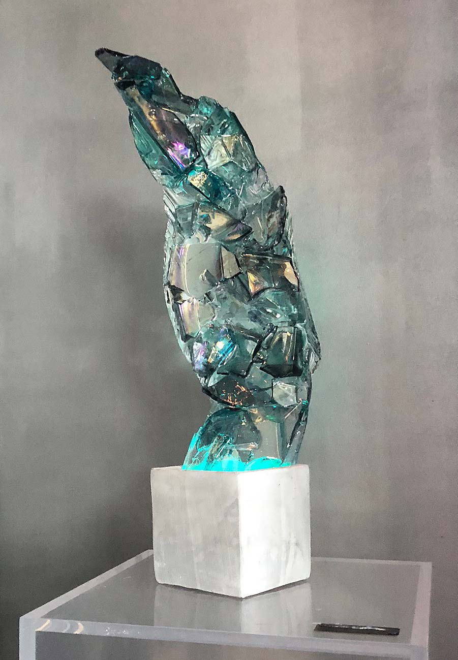resin crystal flame sculpture