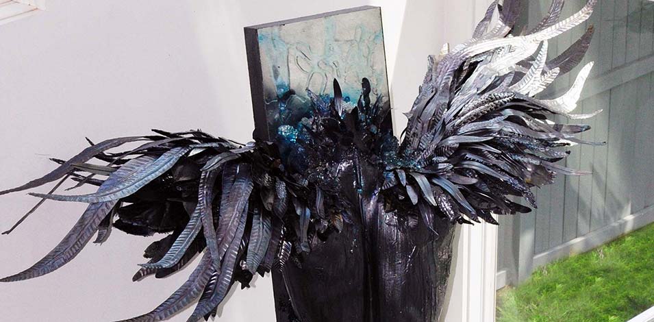 Icarus abstract metal sculpture wings