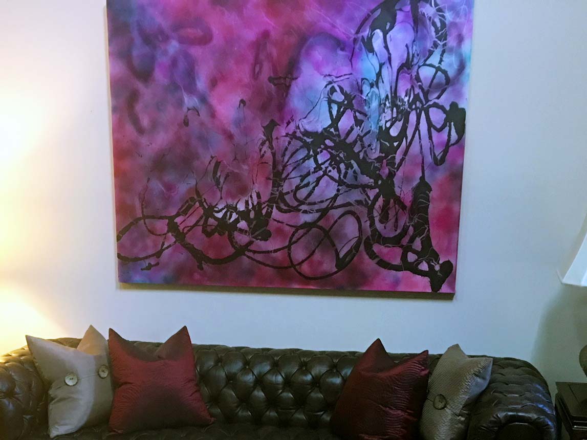 Cherry Blossoms abstract painting on canvas