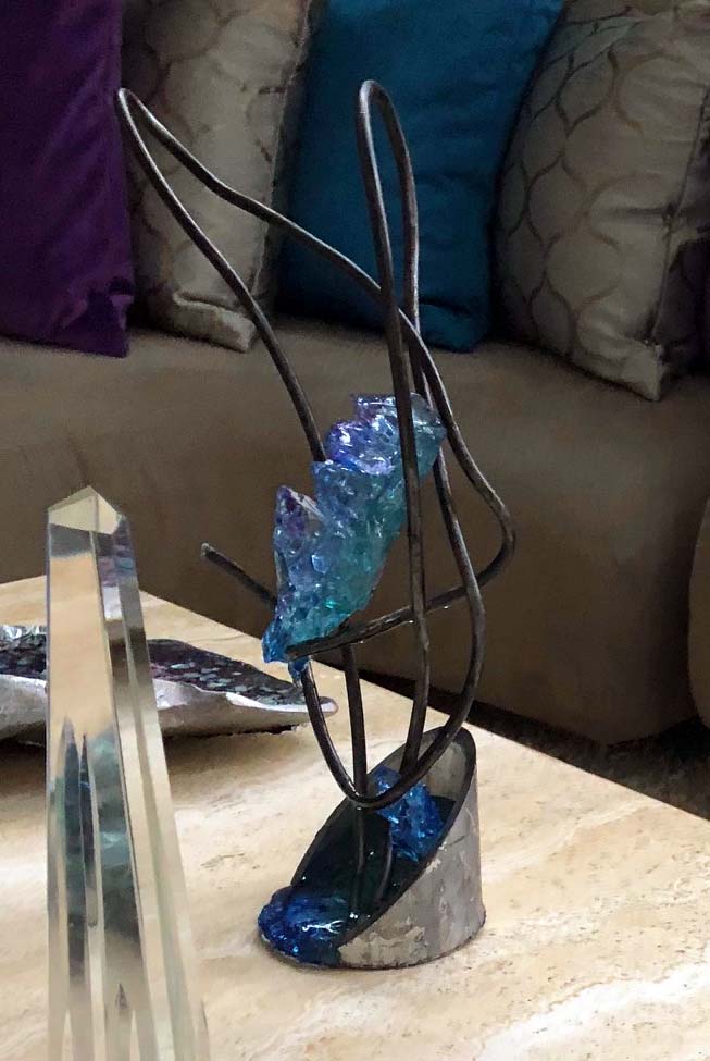 seaweed resin metal abstract sculpture
