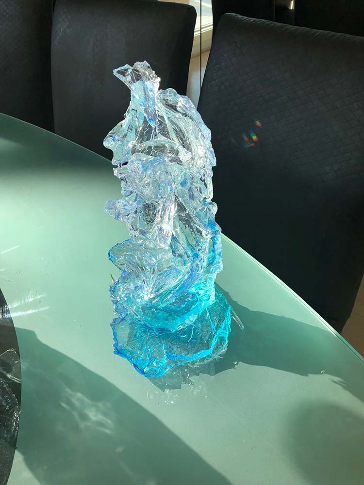 Ice Flame resin sculpture